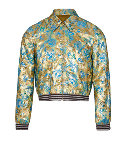 Gucci Love Parade Jacquard Bomber, MENS, Silk, Multi, Sz S, 3*