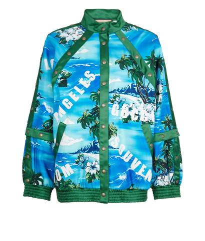 Gucci Souvenir Printed Bomber Jacket, front view