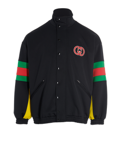 Gucci Web-Detail Panelled Jacket, Mens, Poly, Black, Sz M, 3*