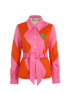 Gucci Two-Tone Embroidered Pique Jacket, &pound;380, Clothing, Orange/Pink, Cotton/Polyester (Polymer), Front view