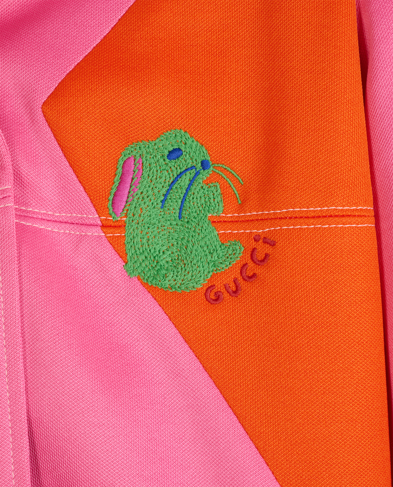 Gucci Two-Tone Embroidered Pique Jacket, &pound;380, Clothing, Orange/Pink, Cotton/Polyester (Polymer), Other view