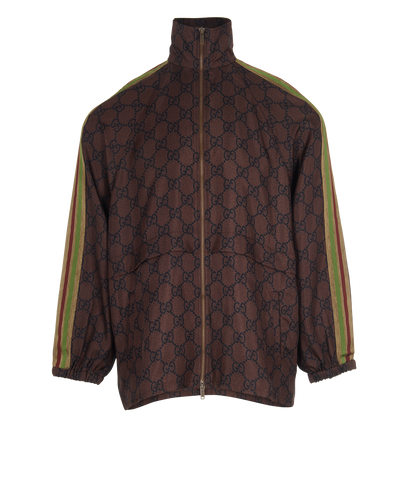 Gucci GG Supreme Print Zip Up Jacket, front view