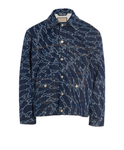 Gucci GG Denim Jacket, Mens, Cotton, Blue, Sz S, 3*