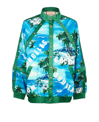 Gucci Beach View Print Bomber Jacket, front view