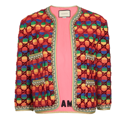 Gucci Embellished GG Rainbow Jacket, front view