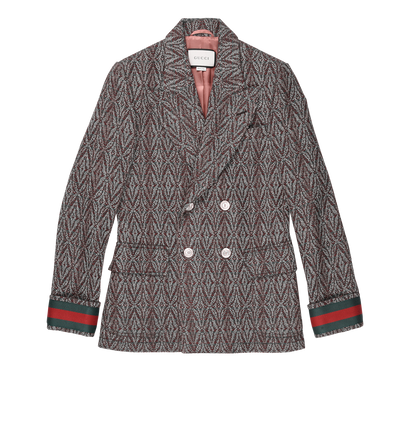 Gucci Double-Breasted Tweed Blazer, front view