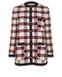 Gucci Tweed Long Jacket, &pound;550, Clothing, Blue/Cream/Red, Wool, Front view