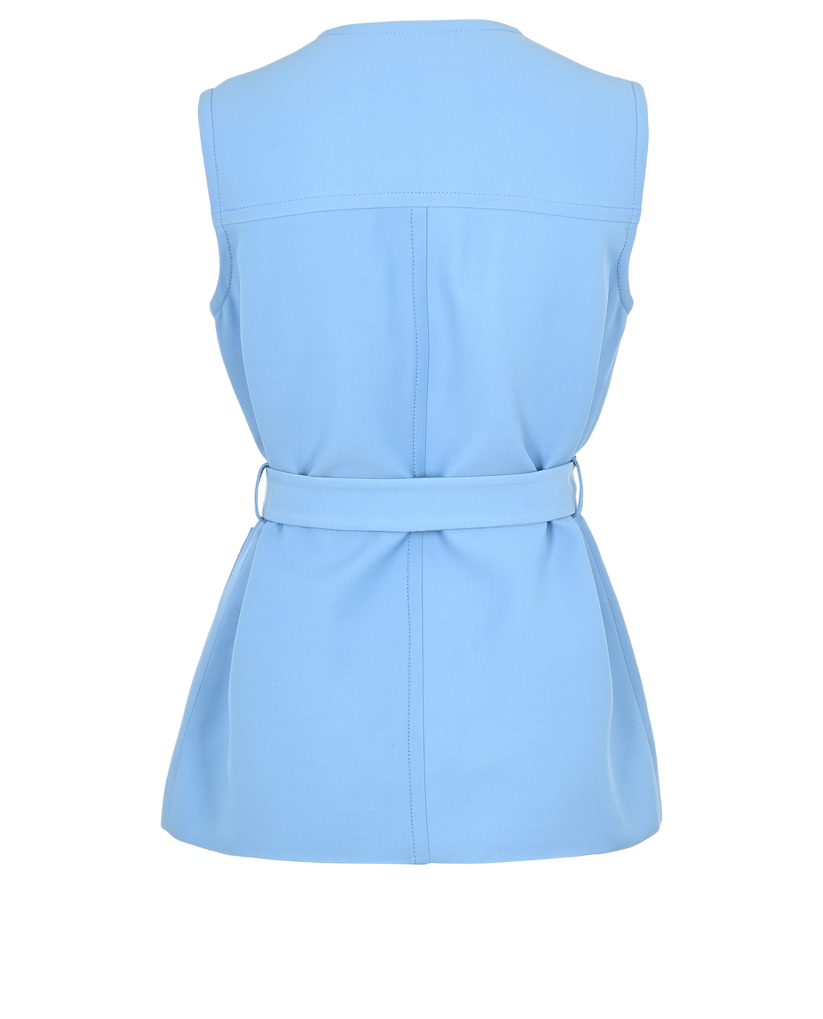 Gucci Sleeveless Belted Jacket, &pound;250, Clothing, Blue, Silk/Wool, Back view