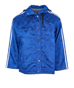 Gucci x Adidas Macro GG Jacket, Nylon, Blue, UK8, 3*