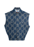 Gucci GG Denim Waistcoat, &pound;650, Clothing, Beige/Blue, Cotton, Front view