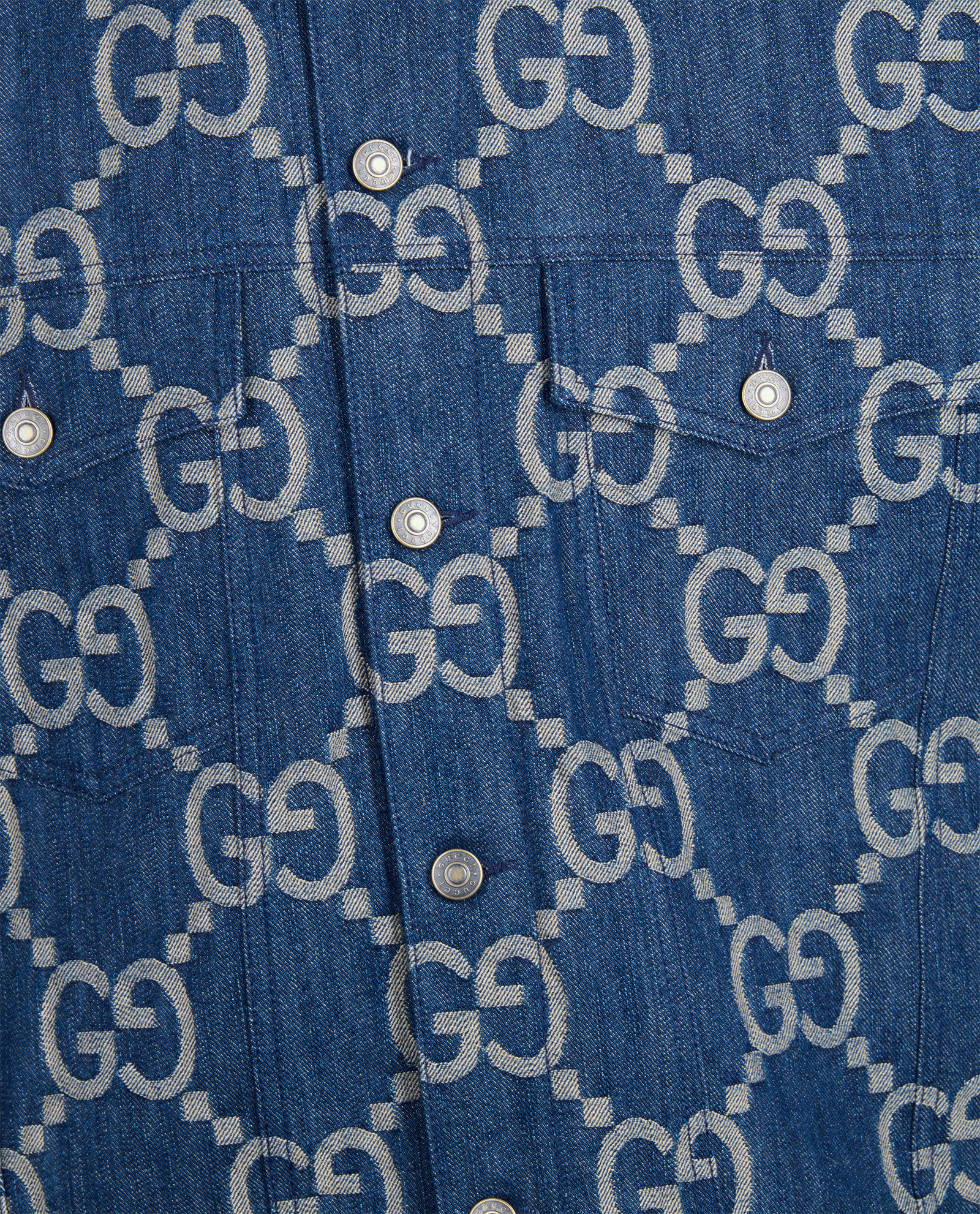 Gucci GG Denim Waistcoat, &pound;650, Clothing, Beige/Blue, Cotton, Other view