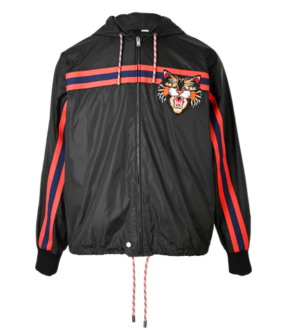 Gucci Angry Cat Windbreaker, &pound;450, Clothing, Black, Polyester Mix, Front view