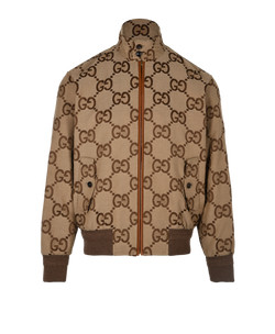 Gucci Jumbo GG Jacket, Mens, Cotton/Poly, Brown, Sz M, 3*