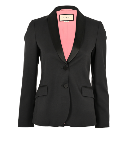 Gucci Bird Embroidered Blazer Jacket, &pound;220, Clothing, Black, Wool, Front view
