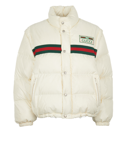 Gucci Web Two Ways Puffer Jacket - UK6, front view