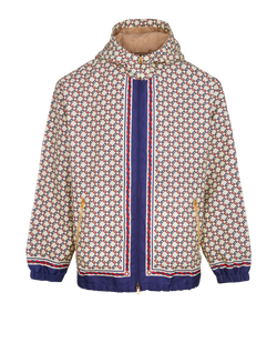Gucci Love Parade GG Windbreaker, Men, Polyamide,Cream/Blue/Red,Sz XL, 3*