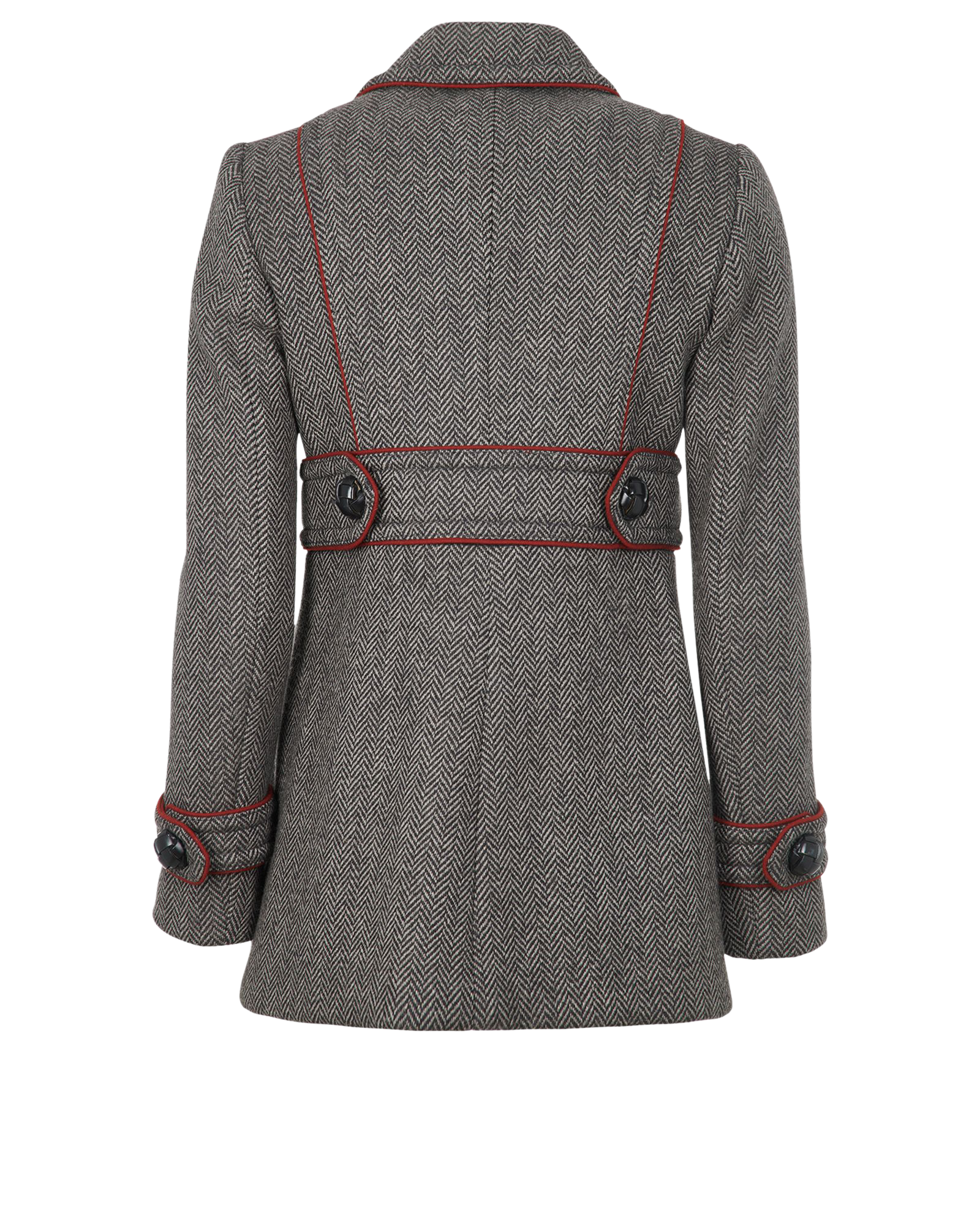 Gucci Herringbone Double Breasted Jacket, &pound;450, Clothing, Grey, Wool, Back view