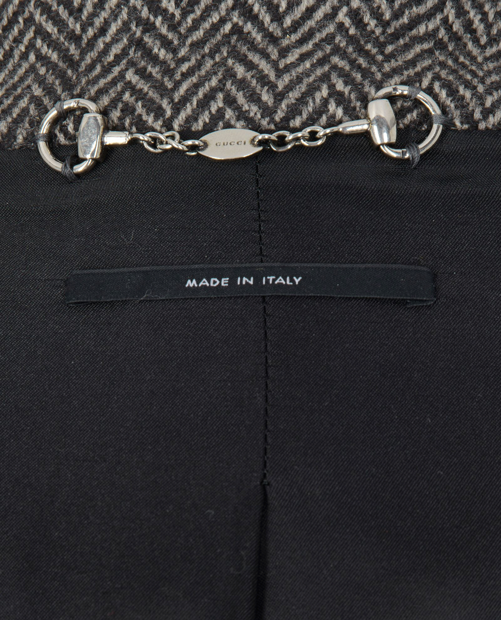 Gucci Herringbone Double Breasted Jacket, &pound;450, Clothing, Grey, Wool, Other view