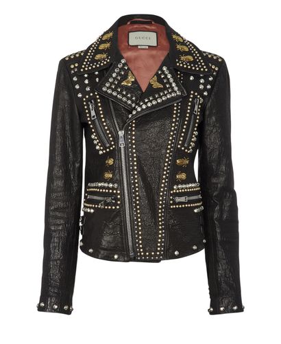 Gucci Butterflies and beetles Studded Jacket, Jackets - Designer ...