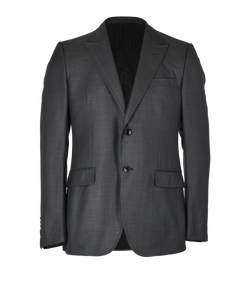 Gucci Single-Vent Blazer, Mens, Wool/Silk, Grey, Sz M, 3*