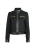 Gucci GG Denim Jacket, £995, Clothing, Black, Cotton/Leather, Front view