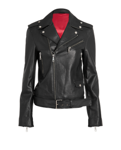 Gucci Biker Jacket, Calf Leather, Black, UK 8, 3*