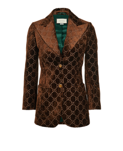 Gucci GG Blazer, Viscose, Brown, UK4, 2*