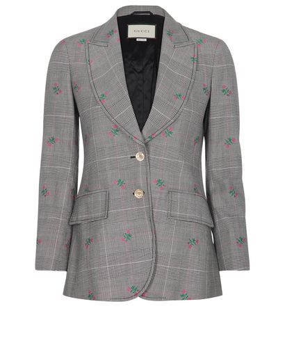 Gucci Plaid Floral Blazer, front view