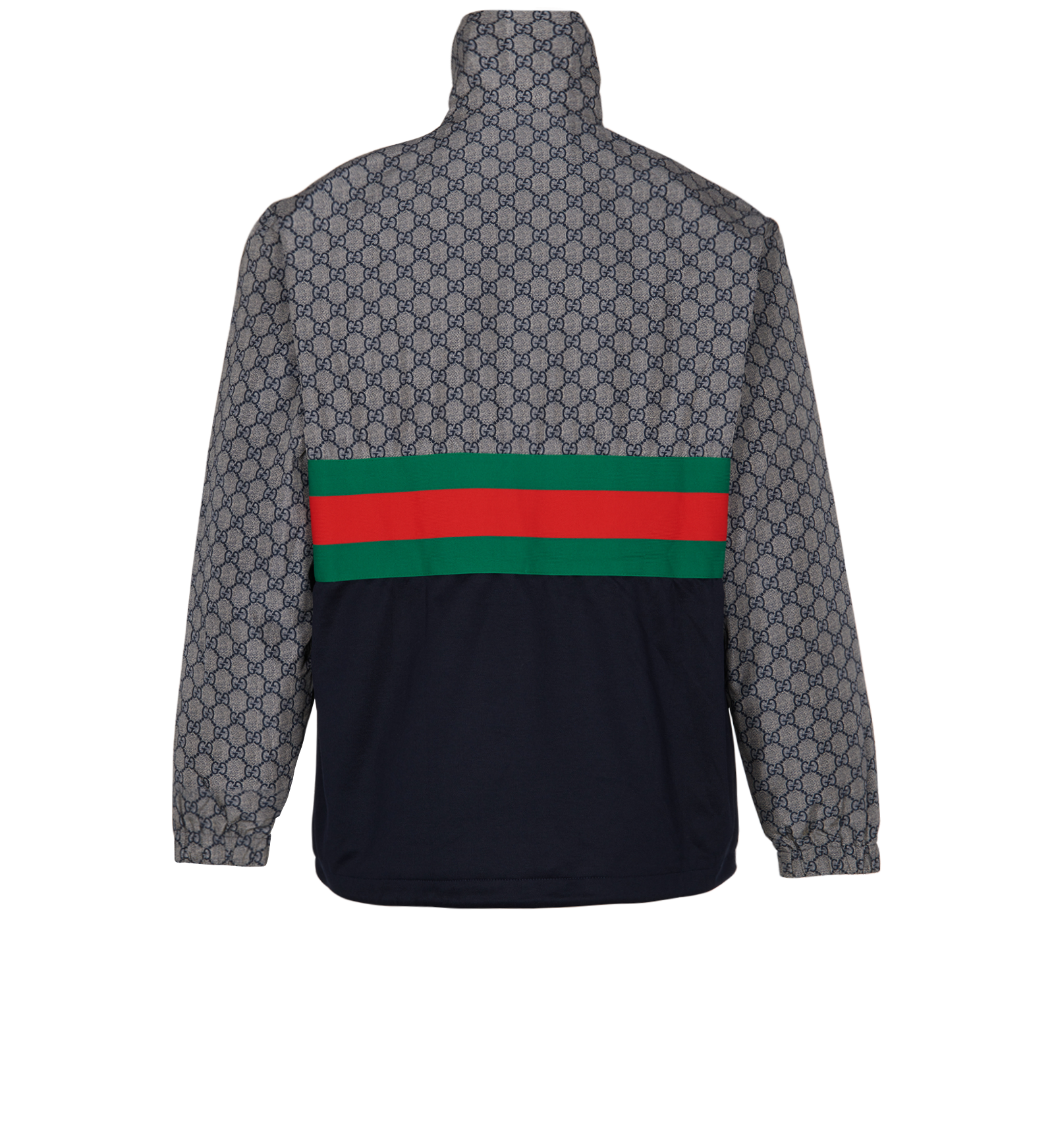 Gucci GG Web Stripe Track Jacket, &pound;650, Clothing, Navy, Nylon, Back view