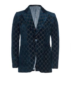 Gucci blue hotsell velvet blazer