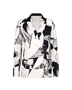 Helmut Lang Cubist Blazer, Cotton, Black/White, UK 10