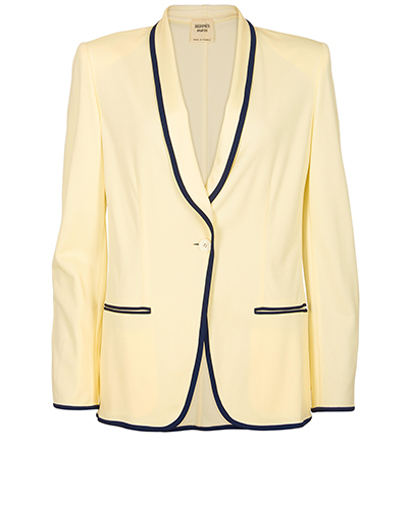Hermes Navy Trimmed Blazer, front view