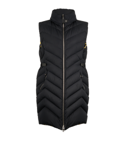 Hermes Long Puffer Gilet, Poly/Down, Black, UK12, 2*