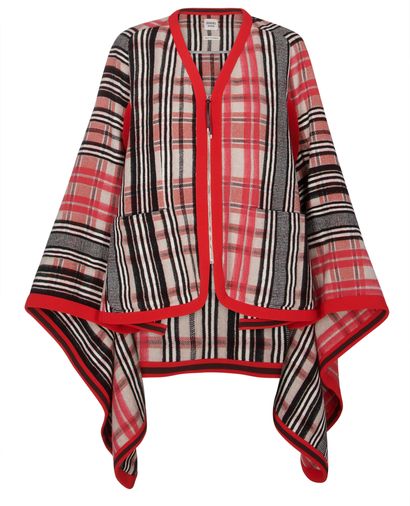 Hermès Plaid Poncho, front view