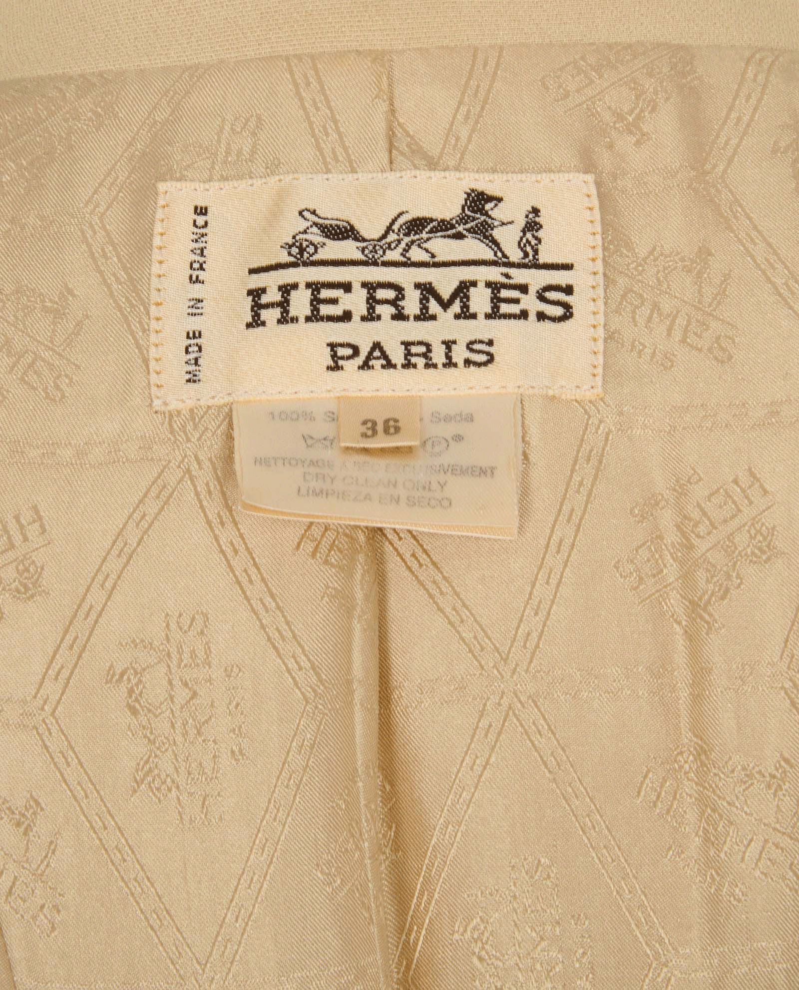 Hermes Single-Vent Blazer, &pound;450, Clothing, Beige, Silk, Other view