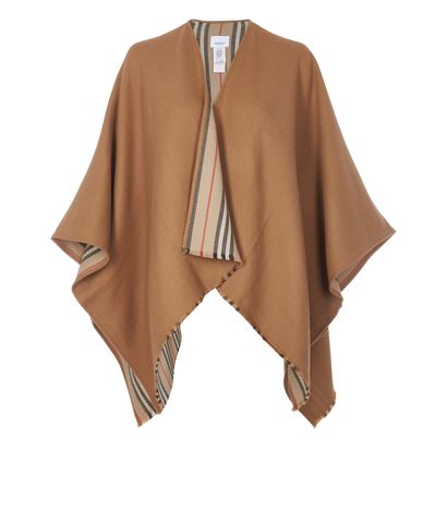 Burberry Icon Stripe To Solid Cape, front view