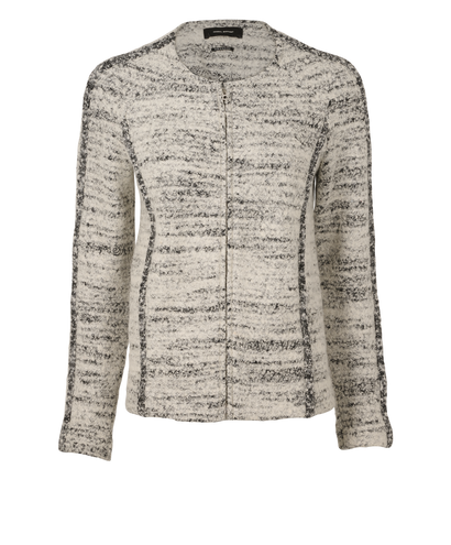 Isabel Marant Collarless Flecked Jacket, &pound;100, Clothing, Black/White, Wool, Front view