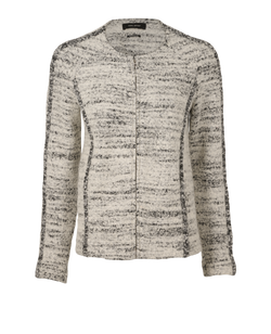 Isabel Marant Collarless Flecked Jacket, Wool, White/ Blk, UK12, 3*