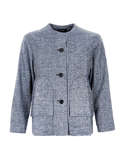 Isabel Marant Button Jacket, Linen, Blue, UK 10