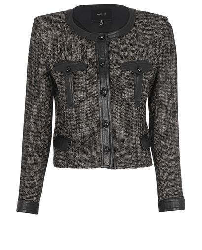 Isabel Marant Leather Trim Tweed Jacket, front view