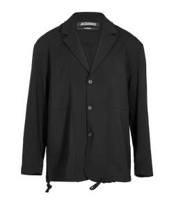 Jacquemus La Veste Marrone Blazer, Mens, Virgin Wool, Black, Sz L, 3*