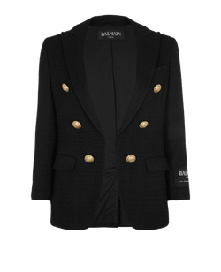 Balmain Double Breasted Blazer, Jacquard, Black, UK10, 3*