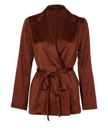 Joseph Joubert Wrap Jacket, &pound;150, Clothing, Brown, Silk, Front view