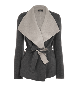 Joseph Belted Jacket, Wool, Grey, UK8, 3*