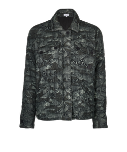 Kenzo Leopard-Print Jacket, Cotton, Green, Sz XS, 3*