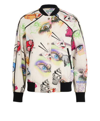 Kenzo Visage Printed Bomber Jacket, &pound;150, Clothing, White, Cotton, Front view