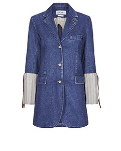 Loewe Cuff Denim Jacket, Cotton/Denim, Blue, UK 6