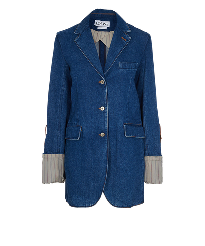 Loewe Cuff Denim Jacket, &pound;550, Clothing, Blue, Cotton, Front view