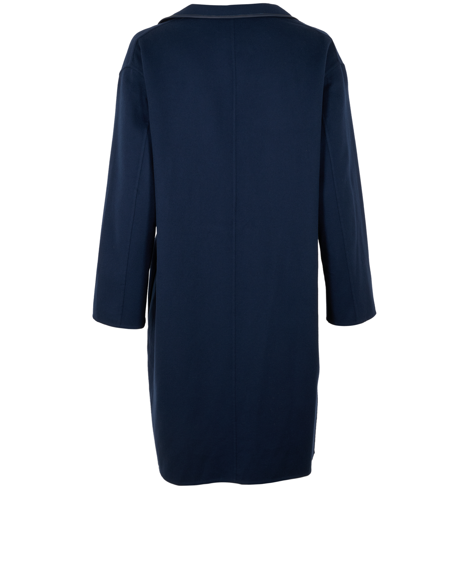 Loro Piana Long Belted Jacket, &pound;550, Clothing, Navy, Cashmere, Back view