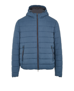 Loro Piana Hooded Jacket, Mens, Silk/Nylon, Blue, Sz XXL, 2*
